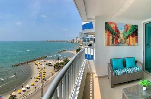 Bocagrande Apartment | 2P1-AL2 APARTAMENTO DE 2 ALCOBAS FRENTE AL MAR CON AIRE ACONDICIONADO Y WIFI