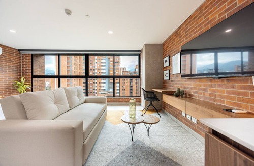 Laureles Apartment | Unique loft with 1BR & sofa bed, A/C, Terrace & Rooftop Gym