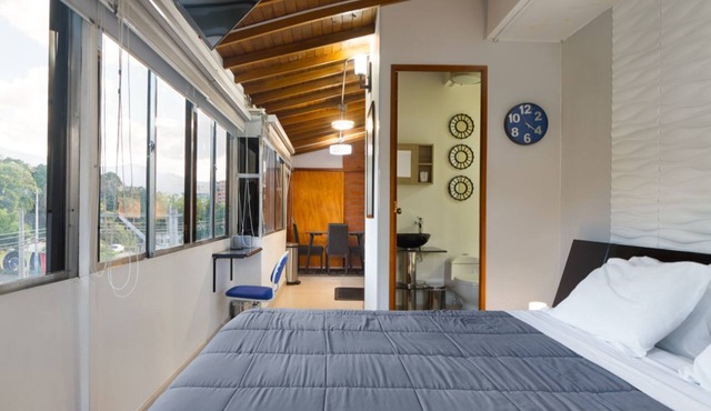 4 studio Apartments same floor 3 hot tubs AC in Medellin