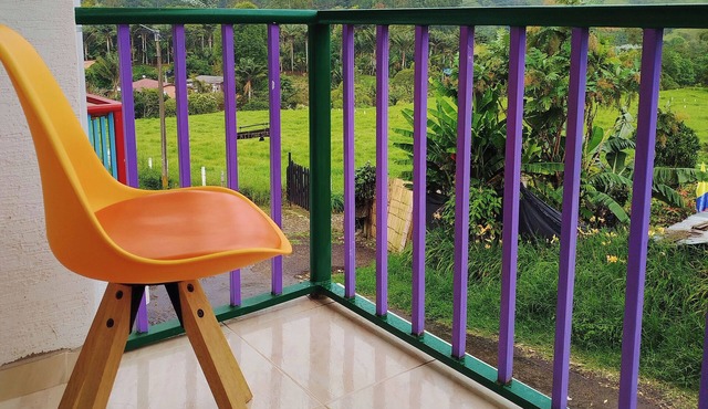 Balcony with mountain view