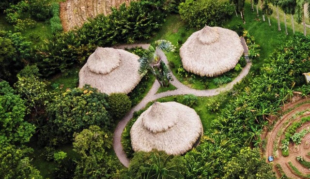 Eco-friendly structure, inspired by a Yarumo leaf, ideal for couples or friends. Surrounded by tropical nature, lakes, forest trails, birdlife, and peaceful vibes. in Restrepo