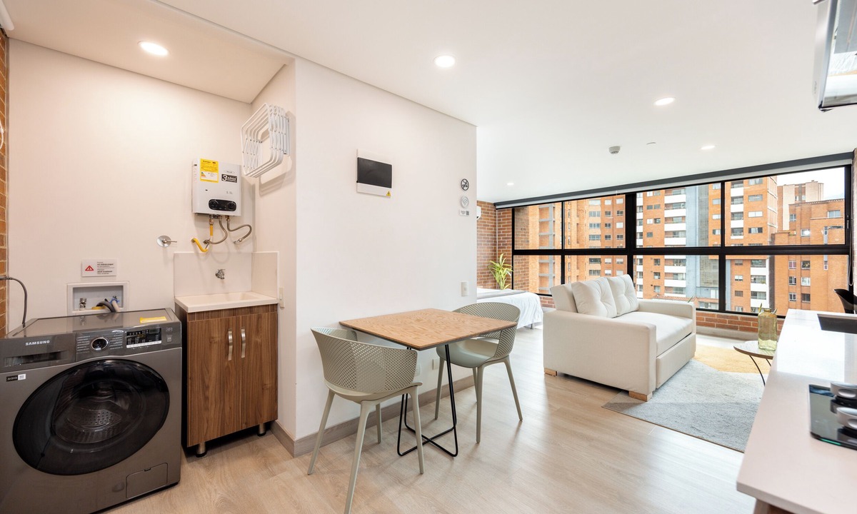Laureles Apartment | Unique loft with 1BR & sofa bed, A/C, Terrace & Rooftop Gym