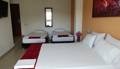 Comfort Quadruple Room, 2 Double Beds, Non Smoking, Garden View