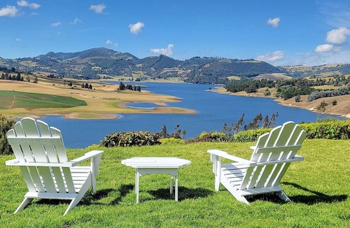 Choconta Cottage | Casa con mágica vista represa del Sisga