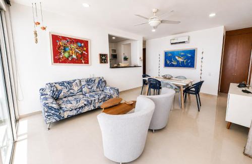 Castillogrande Apartment | Apartamento en Cartagena con balcon con vista al mar y piscina