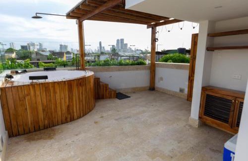 Pie del Cerro House | Blue House Castillo View Private Jacuzzi & Colonial Balconies