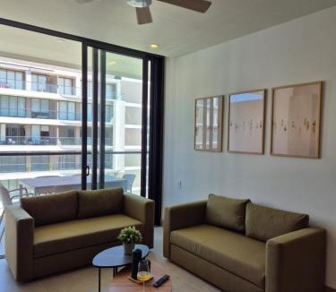 Zona Norte Apartment | Apartamento moderno con vista al mar y piscinas 1 habitación con balcón en Manzanillo,Cartagena