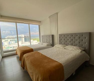 La Boquilla Apartment | Morros Cartagena frente a playa Hotel las Américas Edificio Spiaggia Apto Duplex