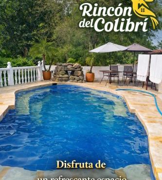 Rincón del colibrí/casa campestre/piscina/la vega